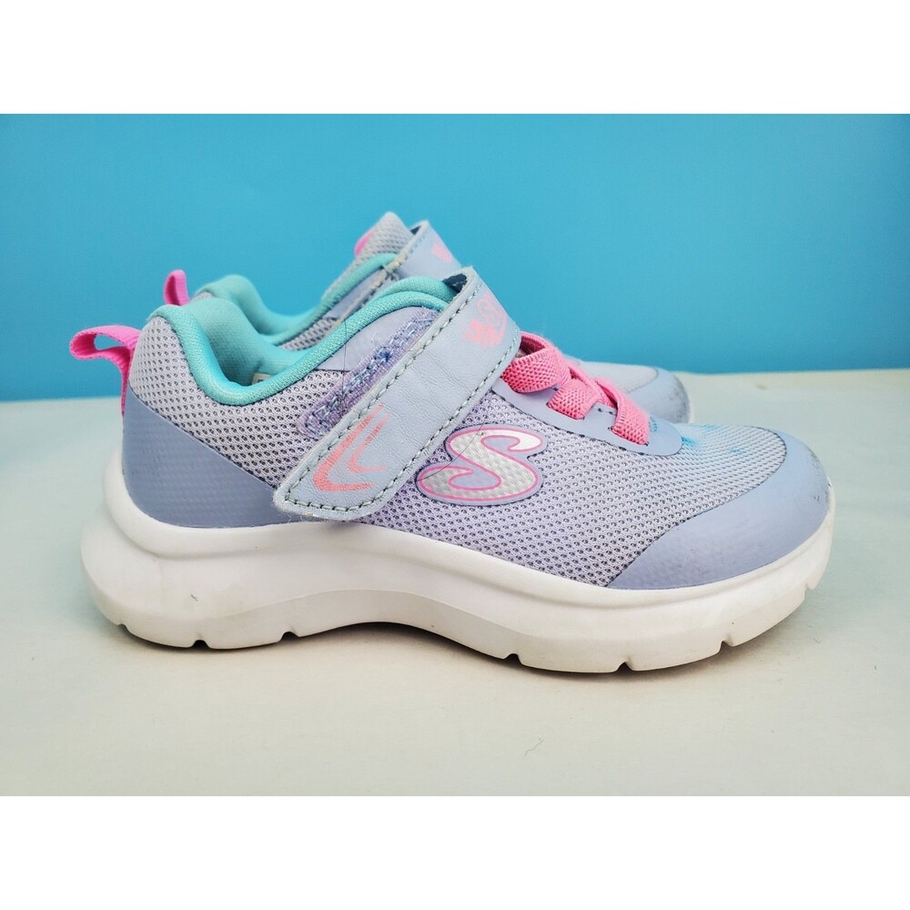Skechers Toddler Girls Skech Fast Sneakers Purple Hook Loop Shoes Play Condition